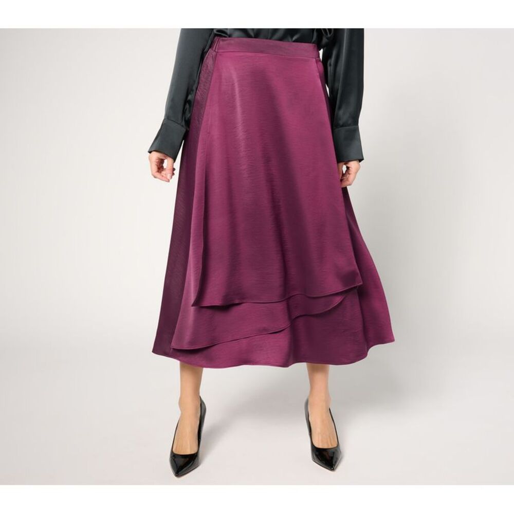 SUNNYLiFE Women's Petite Skirt 2XP Satin Pull-On Purple
